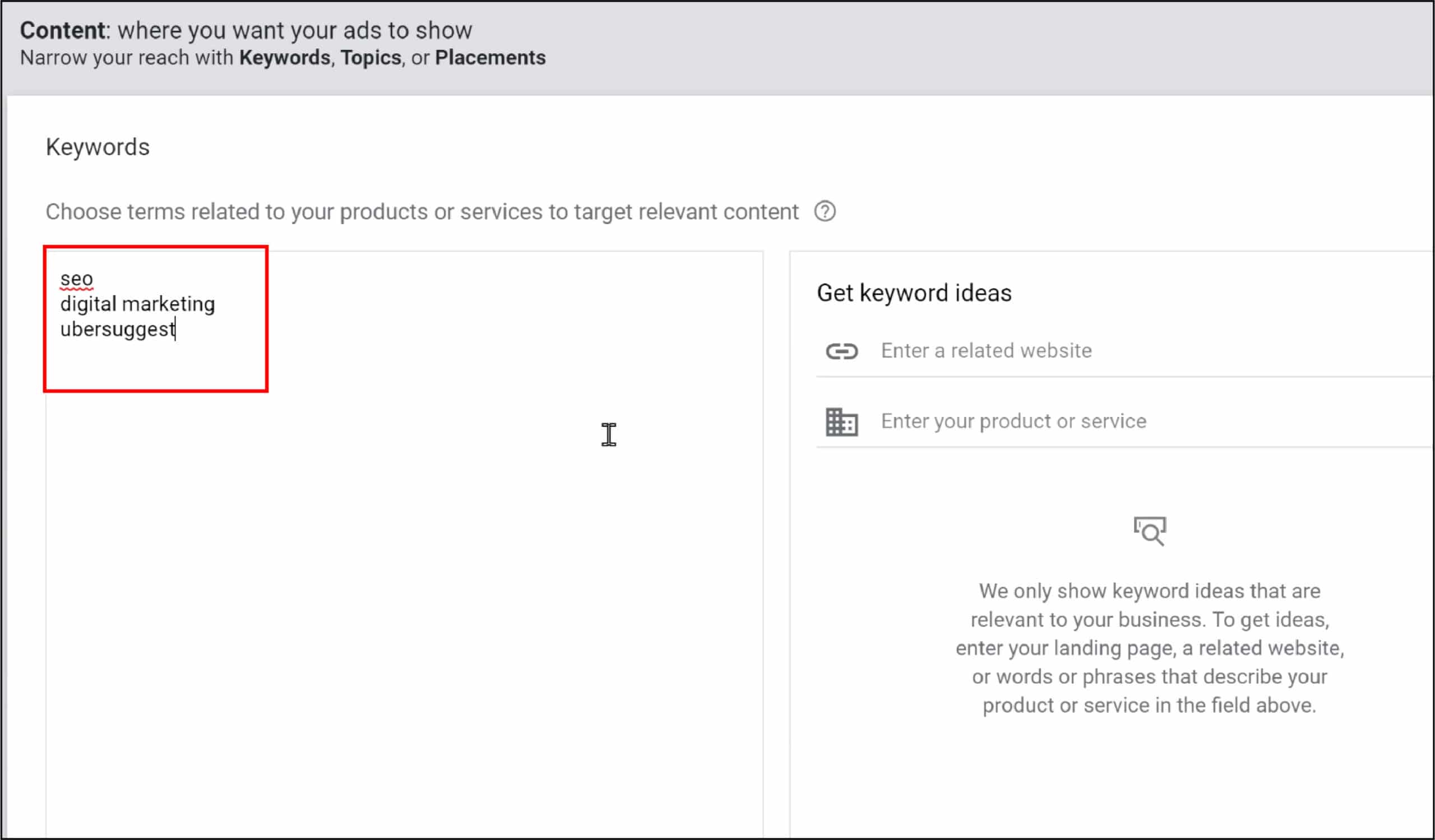 STARTUP NOW---YouTube Ads---keywords---setting