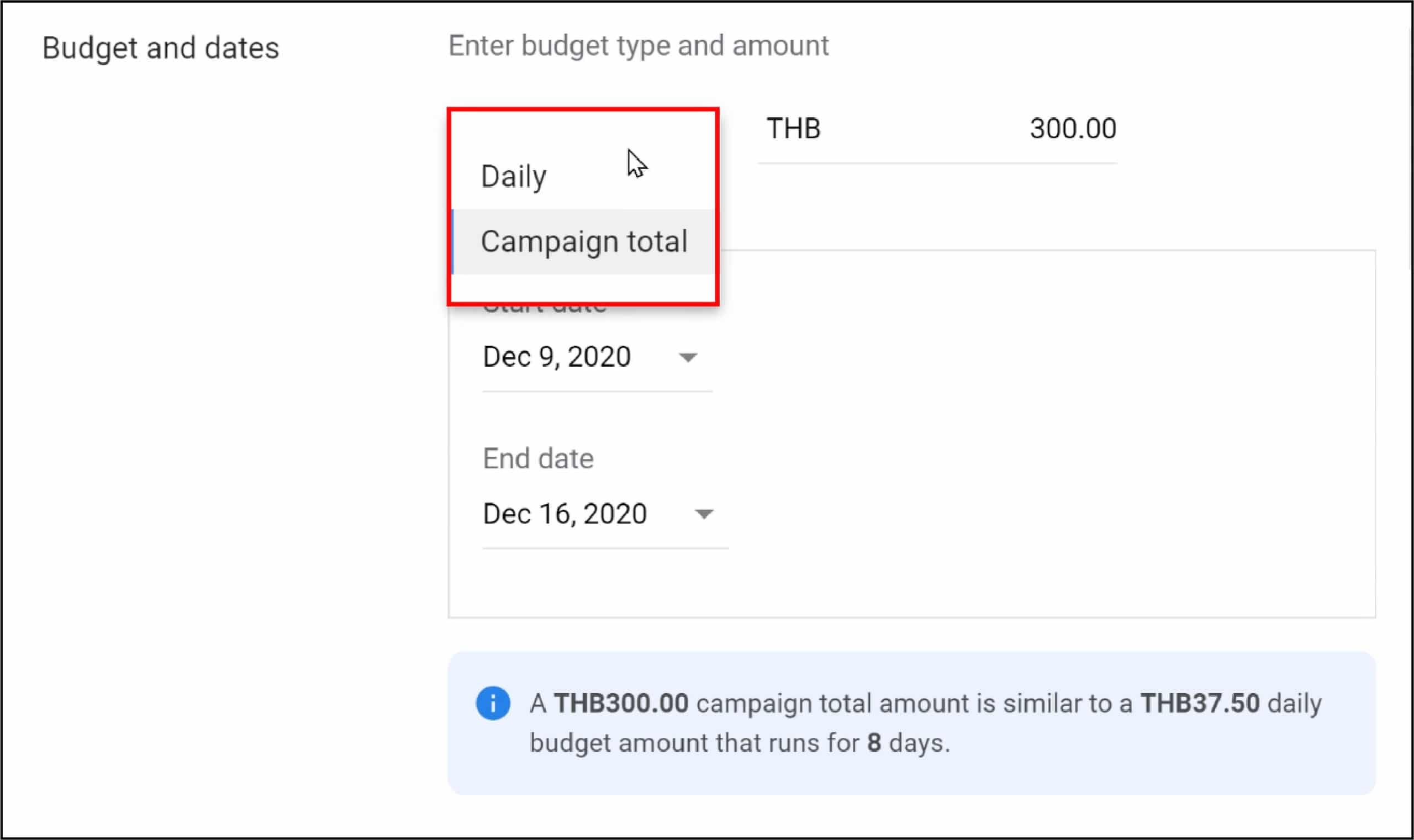 STARTUP NOW---YouTube Ads---budget type